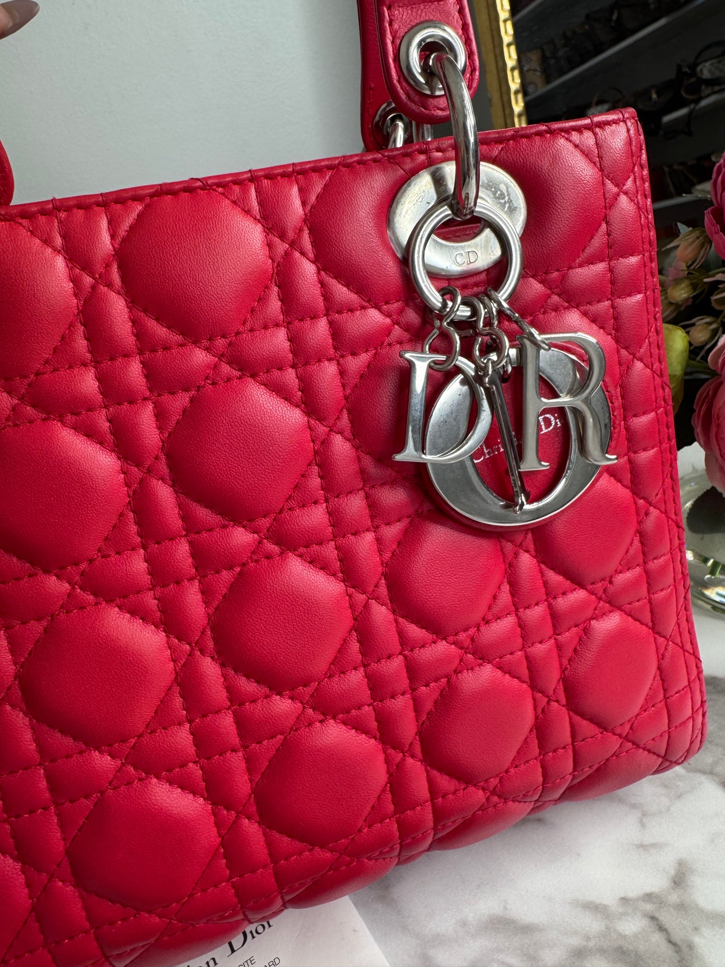 Lady Dior Bag Cannage Quilt Lambskin Medium