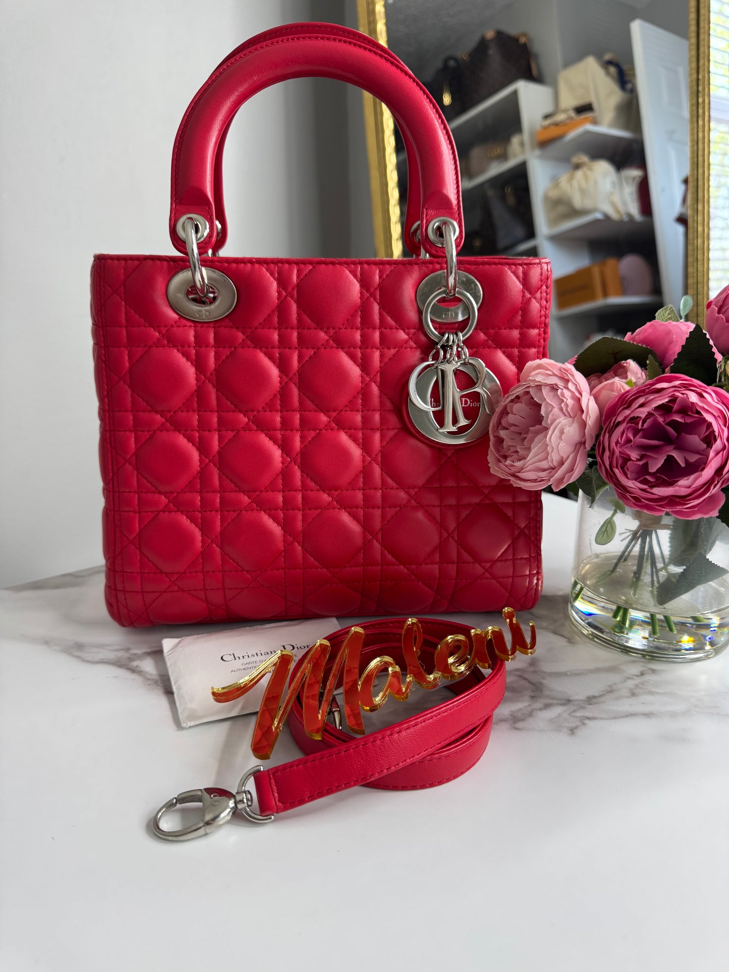 Lady Dior Bag Cannage Quilt Lambskin Medium