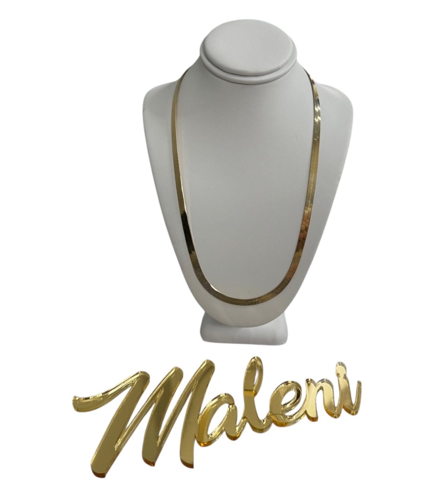 14K Cadena Espiga Reversible 17”