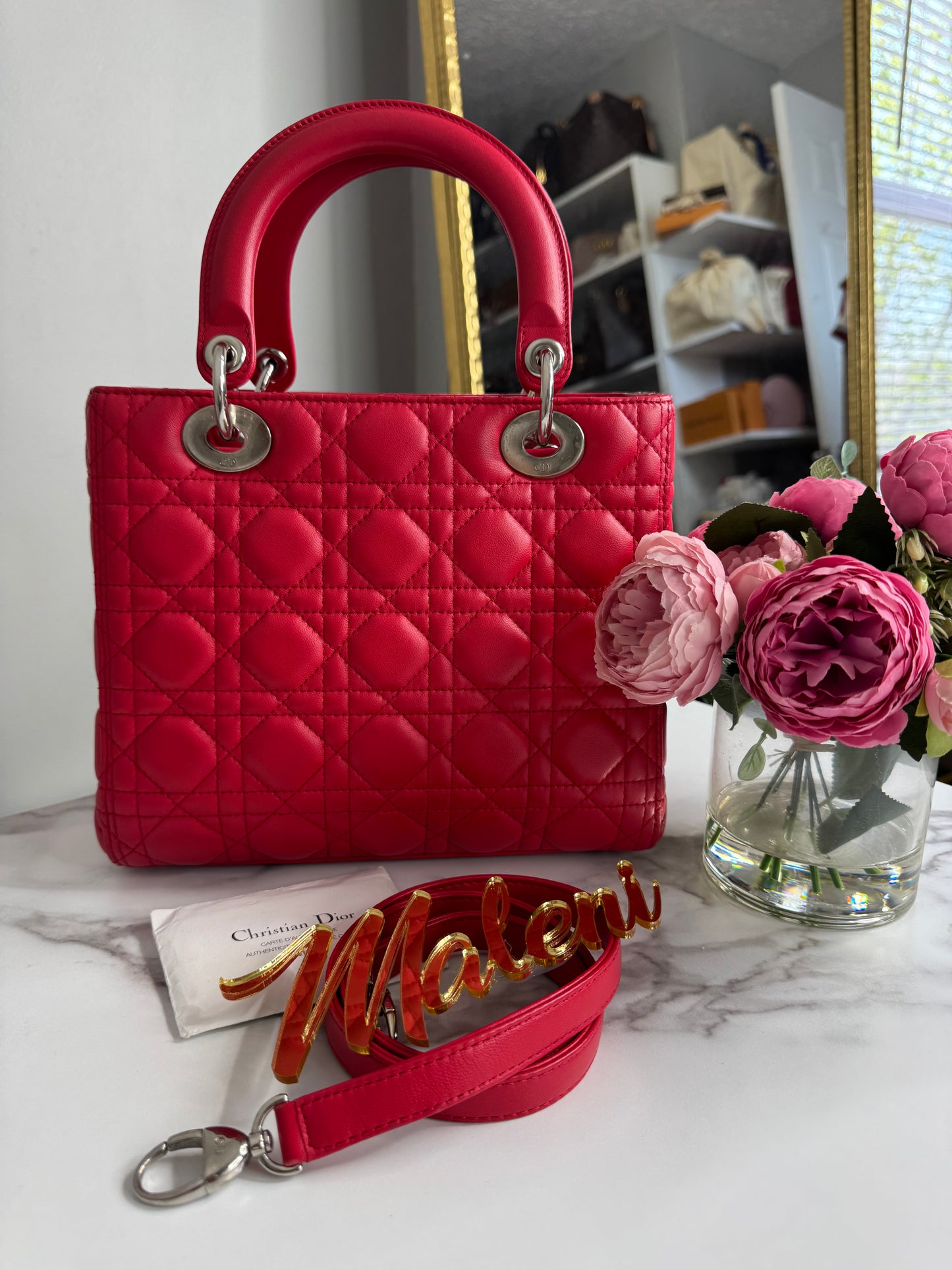 Lady Dior Bag Cannage Quilt Lambskin Medium