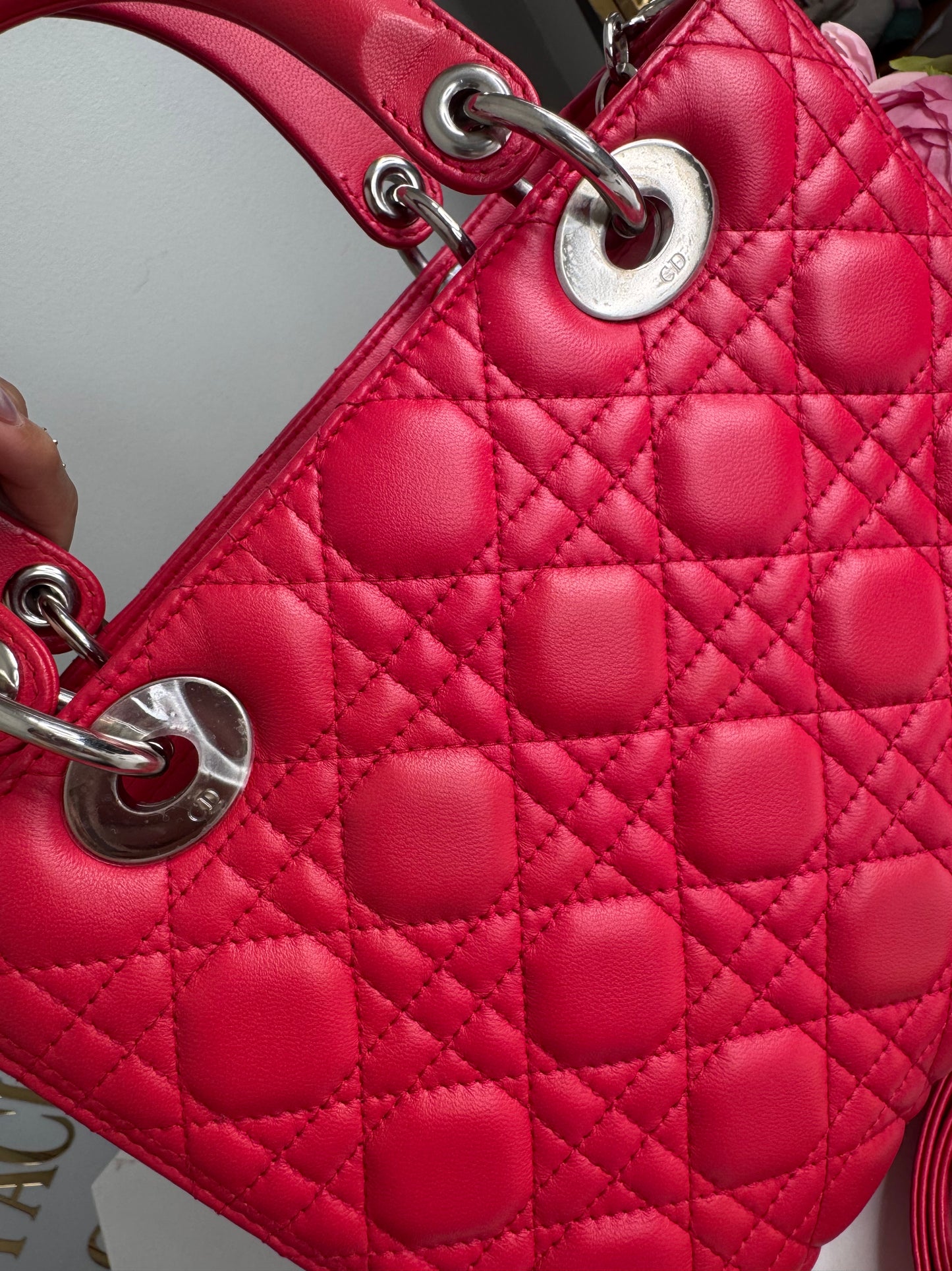 Lady Dior Bag Cannage Quilt Lambskin Medium
