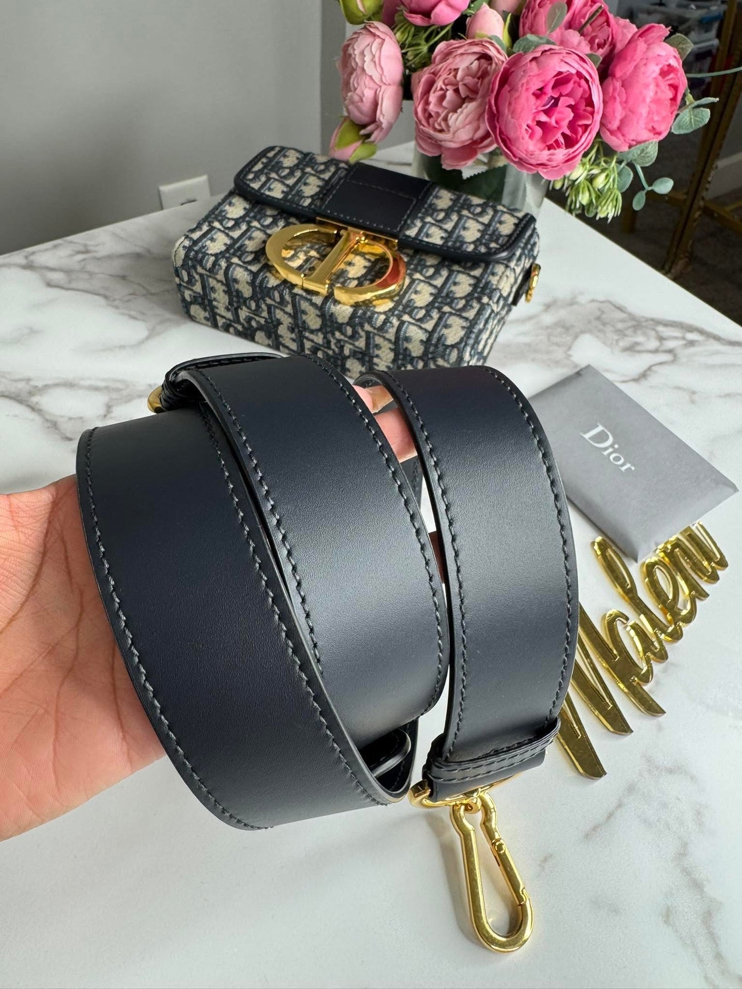 Dior 30 Montaigne Box Bag Oblique Jacquard Blue