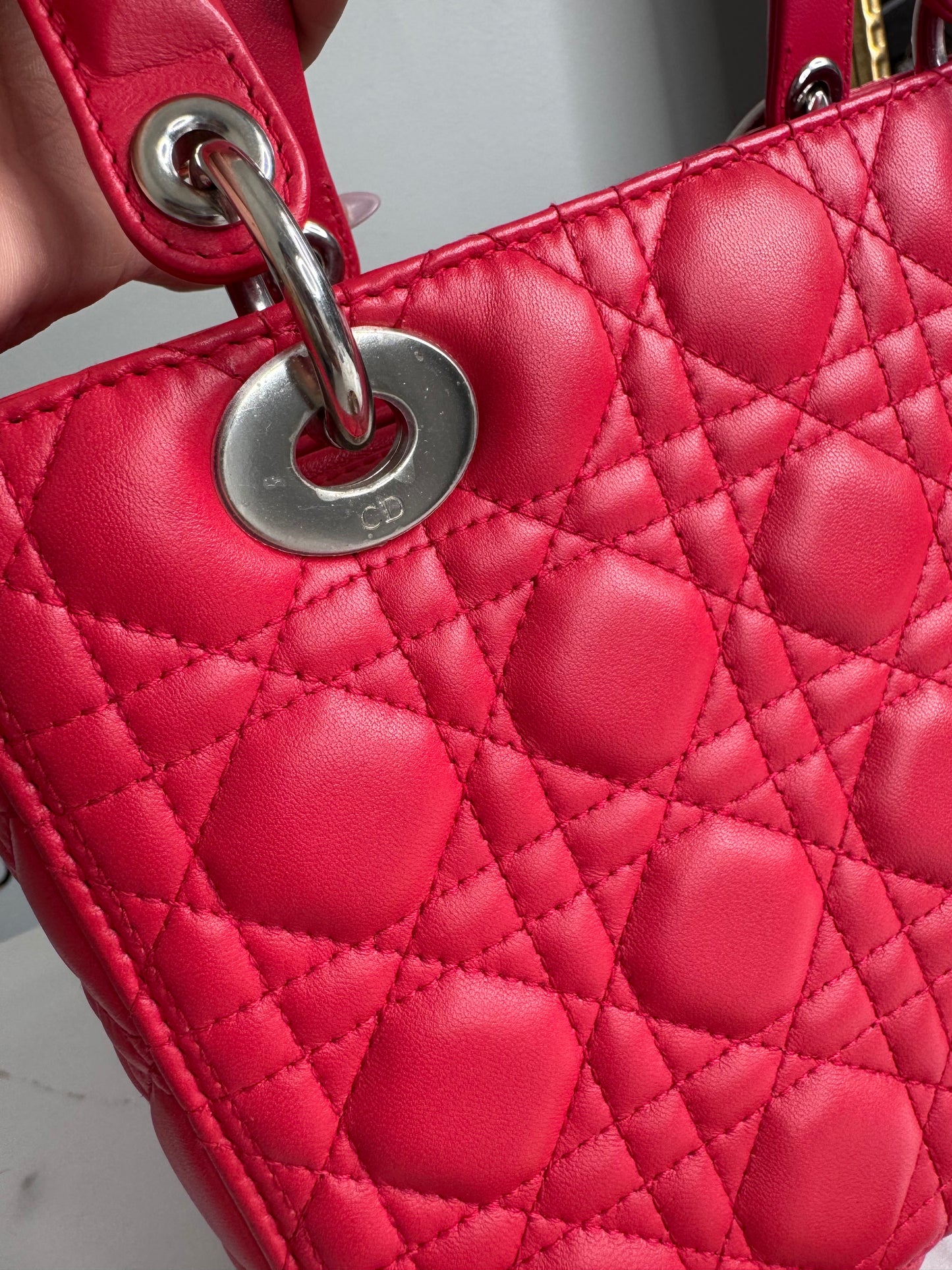 Lady Dior Bag Cannage Quilt Lambskin Medium