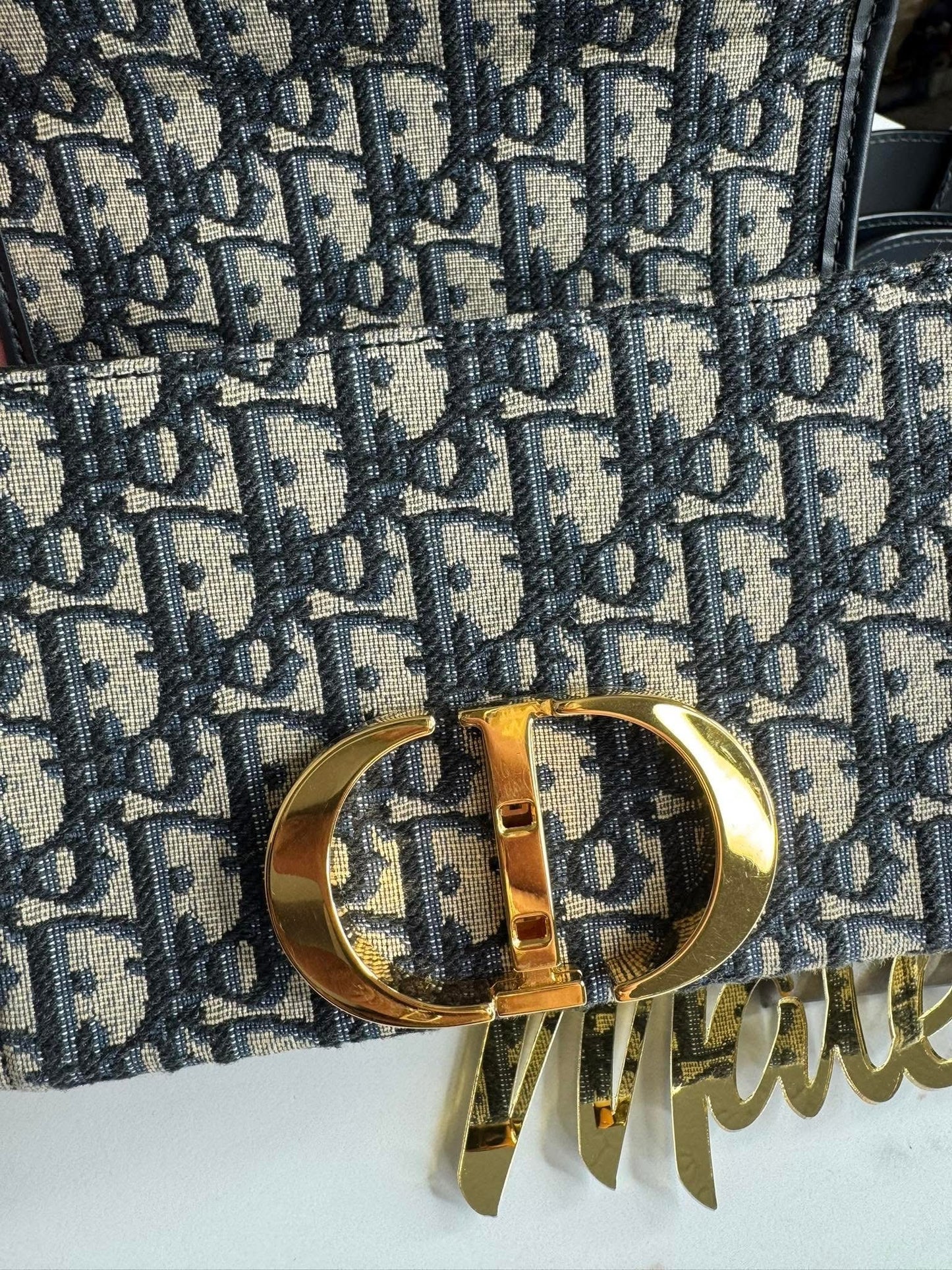 Dior 30 Montaigne Box Bag Oblique Jacquard Blue