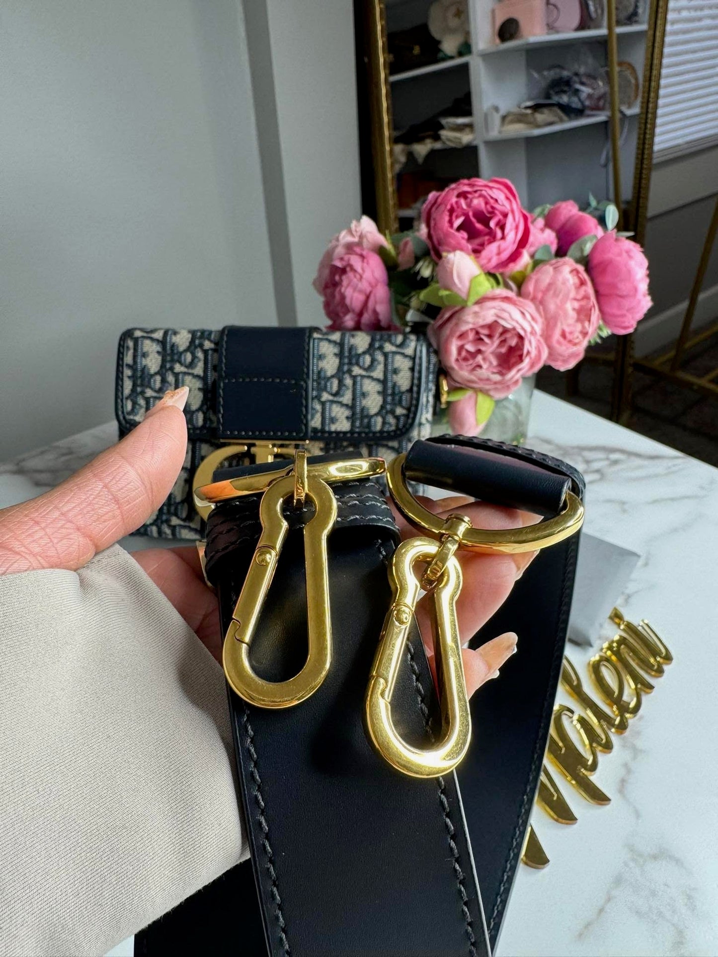 Dior 30 Montaigne Box Bag Oblique Jacquard Blue