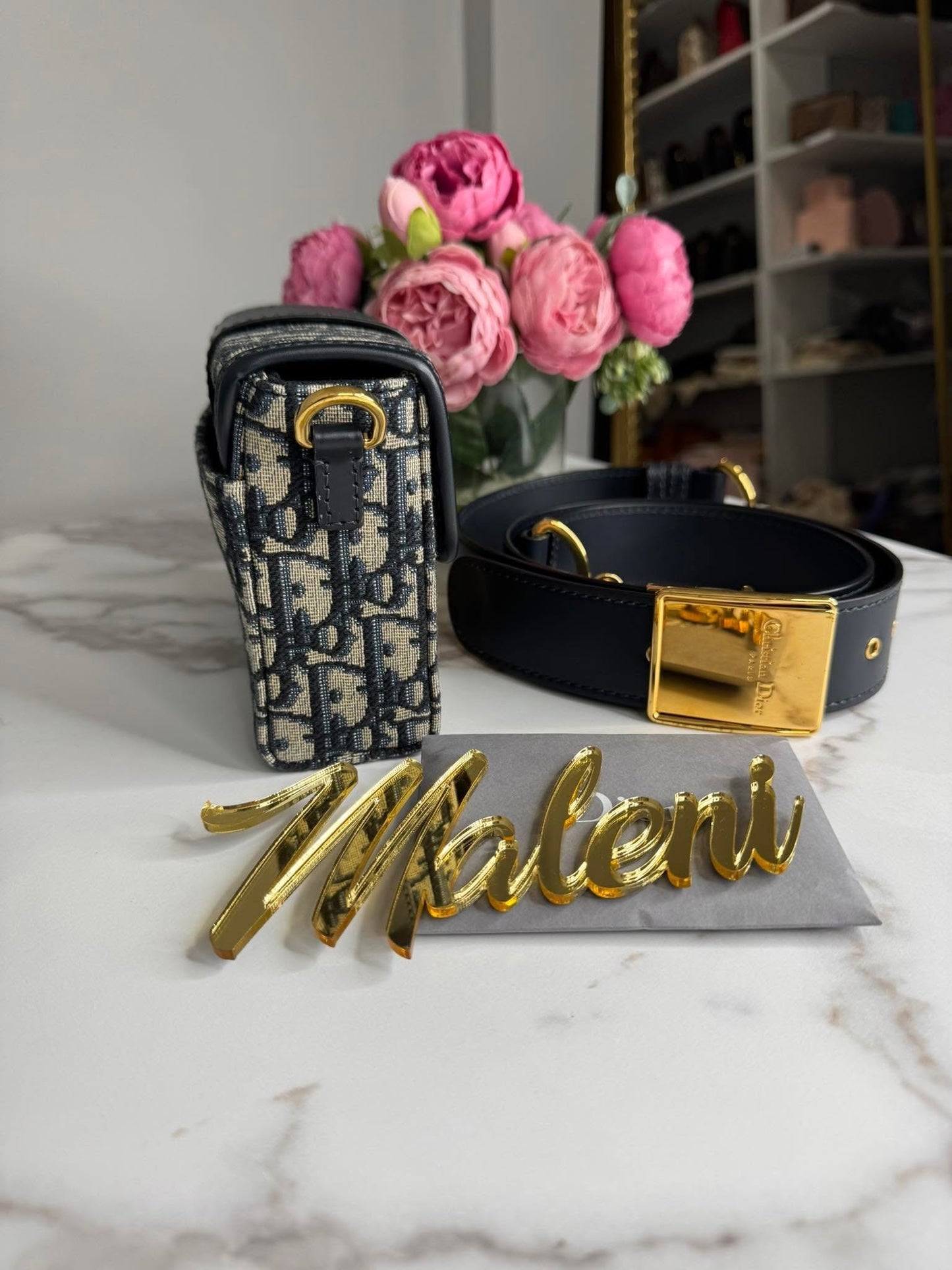 Dior 30 Montaigne Box Bag Oblique Jacquard Blue