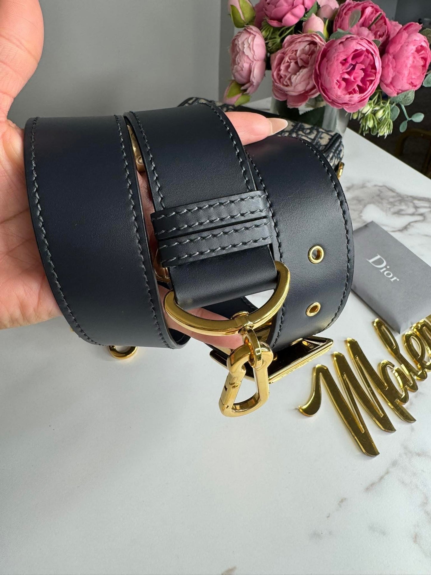 Dior 30 Montaigne Box Bag Oblique Jacquard Blue