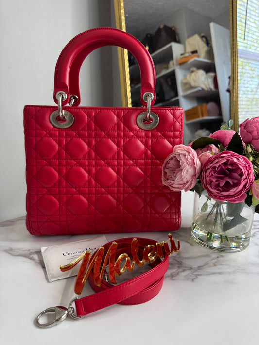Lady Dior Bag Cannage Quilt Lambskin Medium